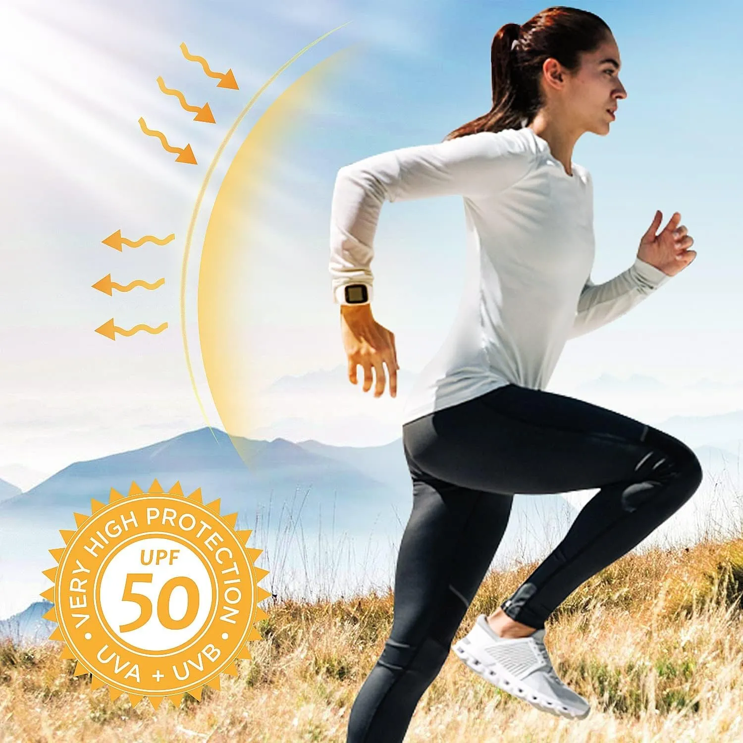 isnowood Women's Sun Protection Long Sleeve Shirts, UPF 50  UV Rash Guard Swim Shirt, Workout Hiking Running Athletic Tops