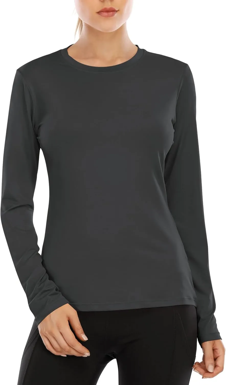 isnowood Women's Sun Protection Long Sleeve Shirts, UPF 50  UV Rash Guard Swim Shirt, Workout Hiking Running Athletic Tops