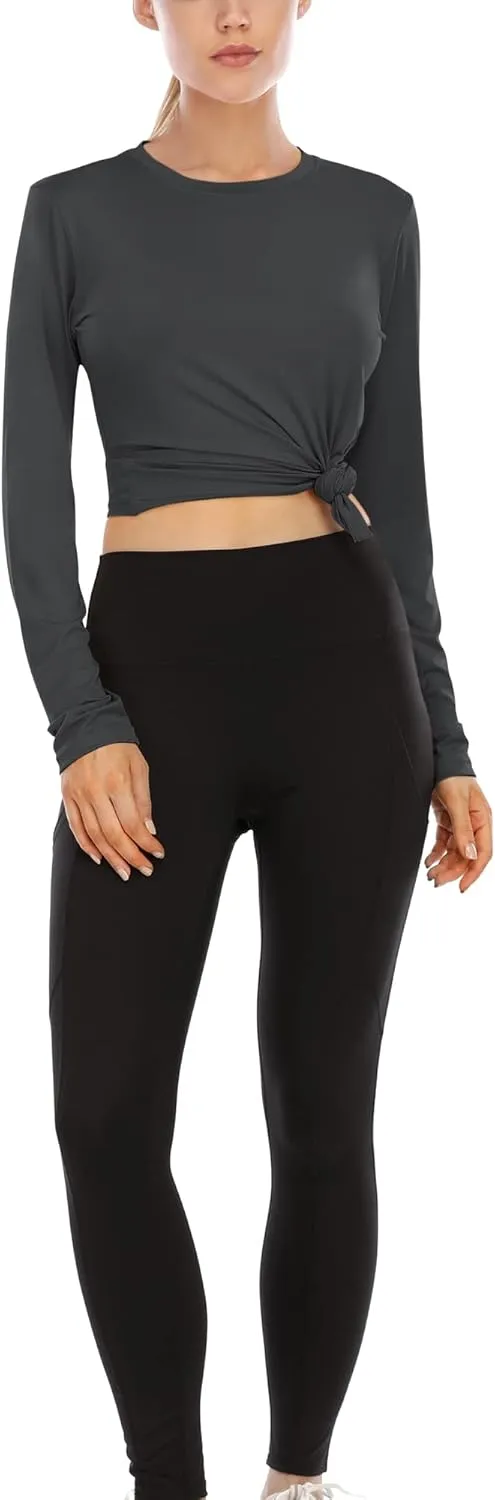 isnowood Women's Sun Protection Long Sleeve Shirts, UPF 50  UV Rash Guard Swim Shirt, Workout Hiking Running Athletic Tops