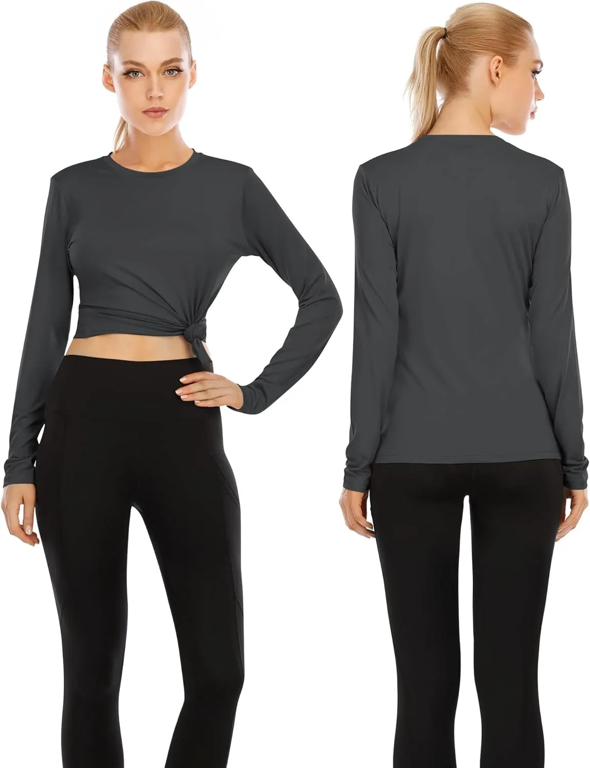isnowood Women's Sun Protection Long Sleeve Shirts, UPF 50  UV Rash Guard Swim Shirt, Workout Hiking Running Athletic Tops