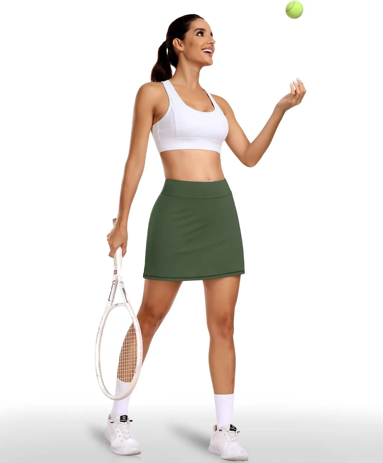 JoyGirl 15" Tennis Skirts for Women with Shorts High Waisted Golf Skirt Athletic Casual Skort with Inner Pocket