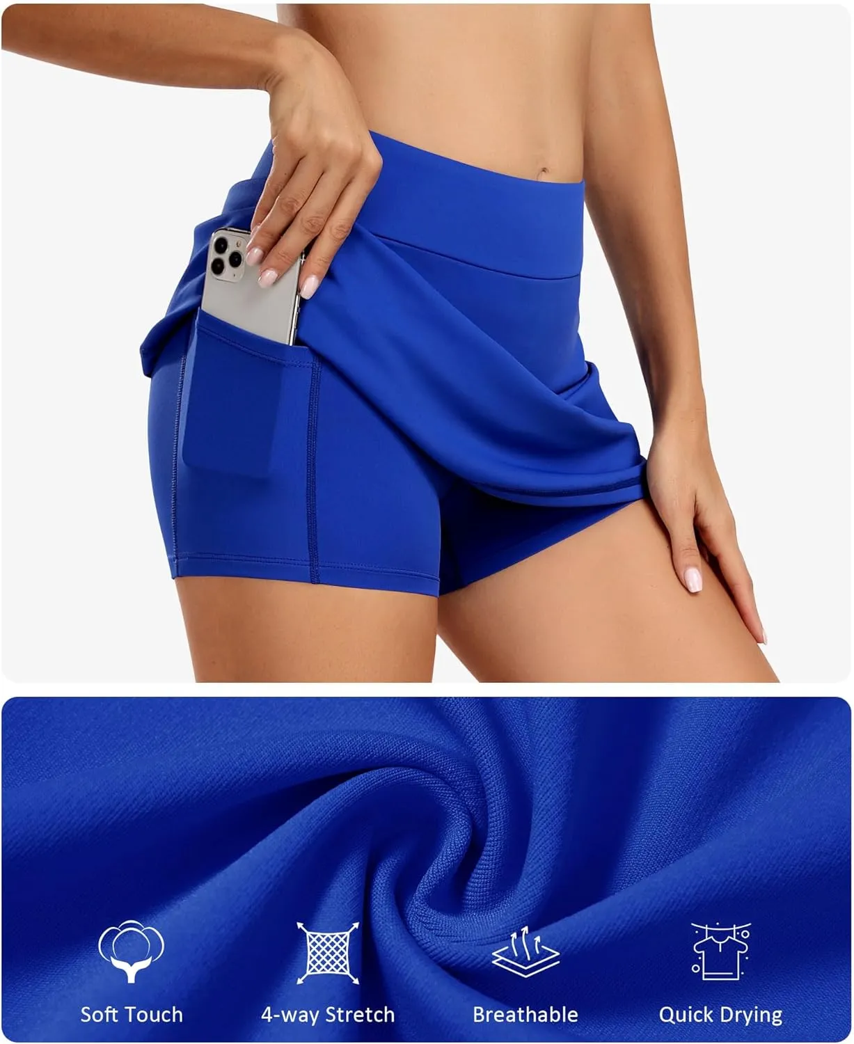 JoyGirl 15" Tennis Skirts for Women with Shorts High Waisted Golf Skirt Athletic Casual Skort with Inner Pocket