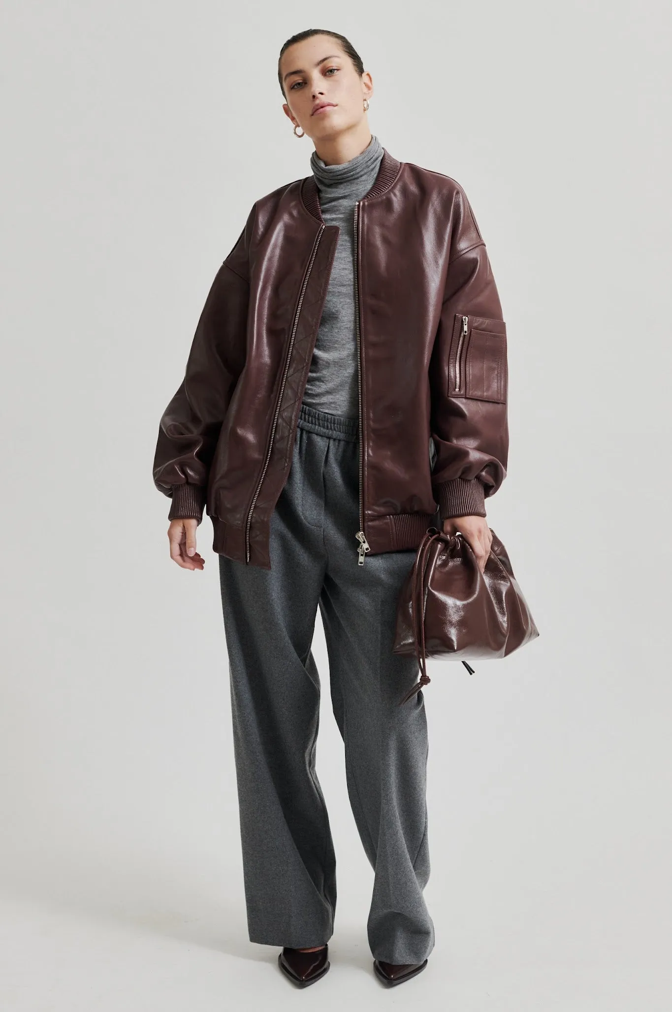 King Leather Bomber - Bitter Chocolate