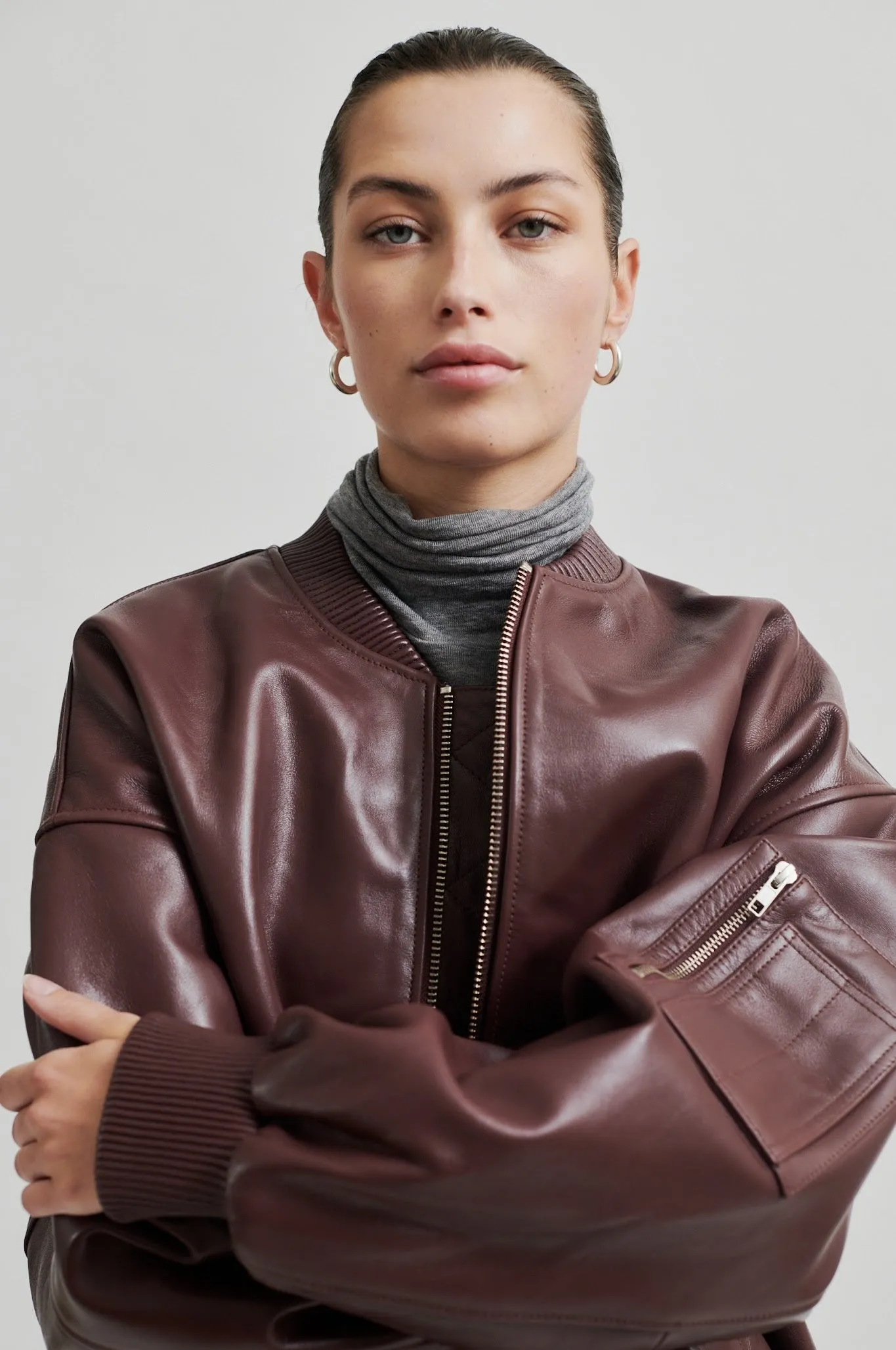 King Leather Bomber - Bitter Chocolate