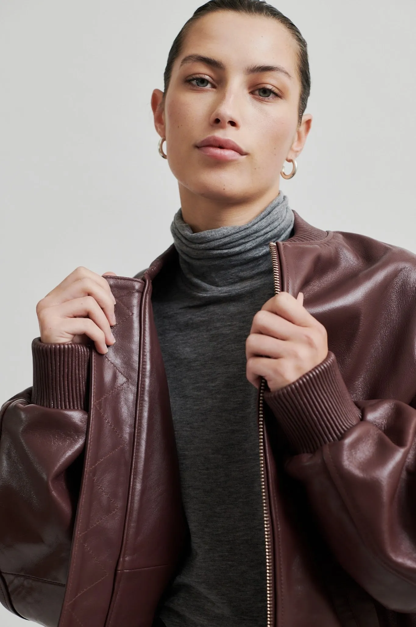 King Leather Bomber - Bitter Chocolate