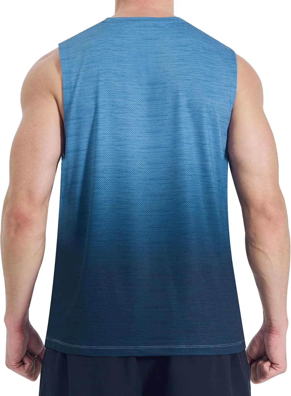 KPSUN Men's Quick Dry Workout Tank Tops Sleeveless Gym Muscle Shirts Fitness Running Athletic Swim Shirt with Side Pocket