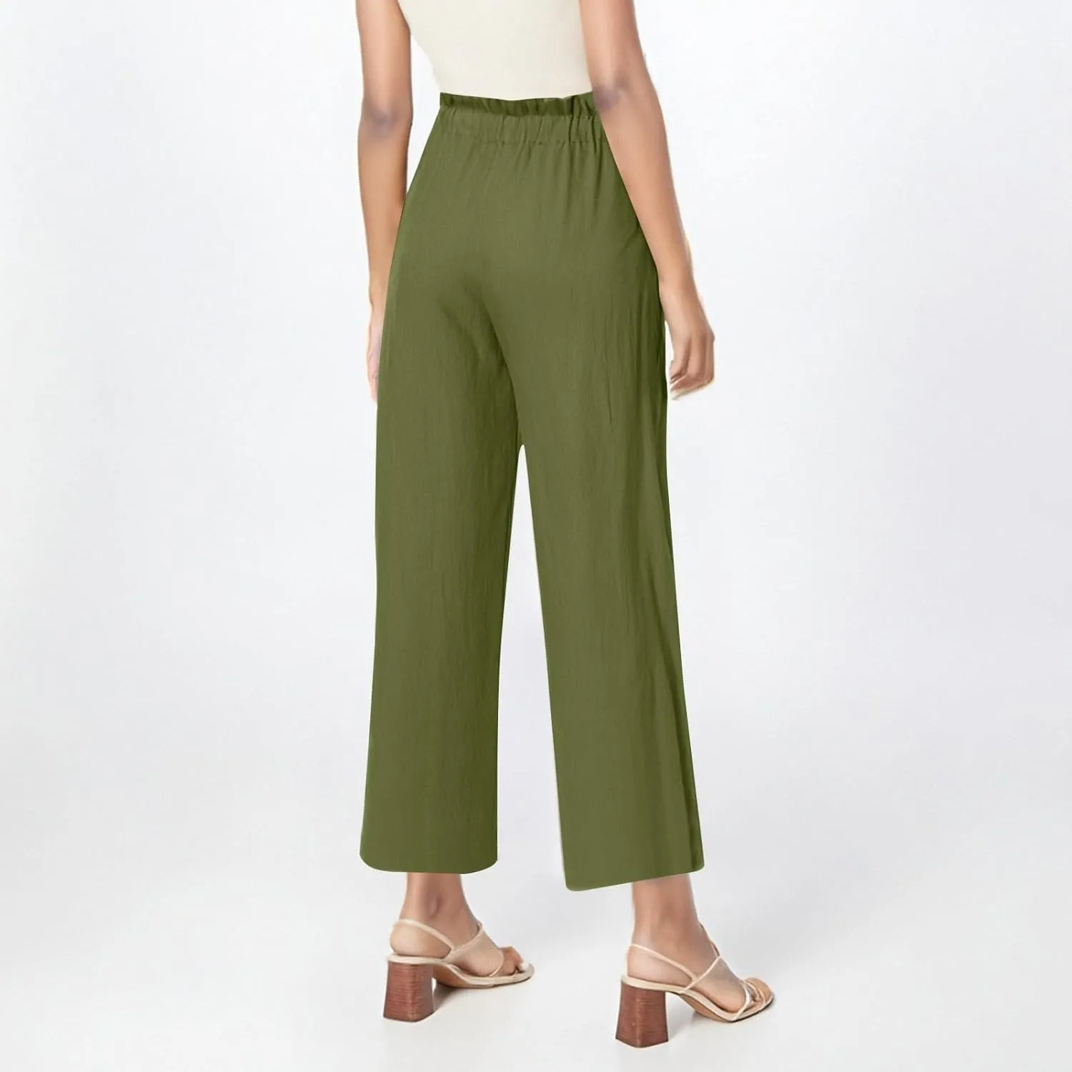 Linen Pants Women,Vacation Outfits Plus Size Beach Shorts Dressy Casual Trouser Gauze Spring Pants for Women