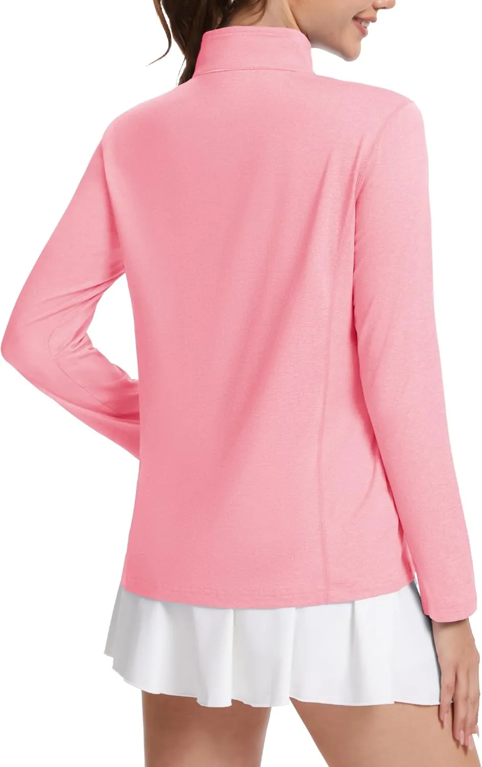 MAGCOMSEN Women's Long Sleeve Shirts 1/4 Zip Pullover UPF 50  Sun Protection Quick Dry Hiking Athletic Workout Tops