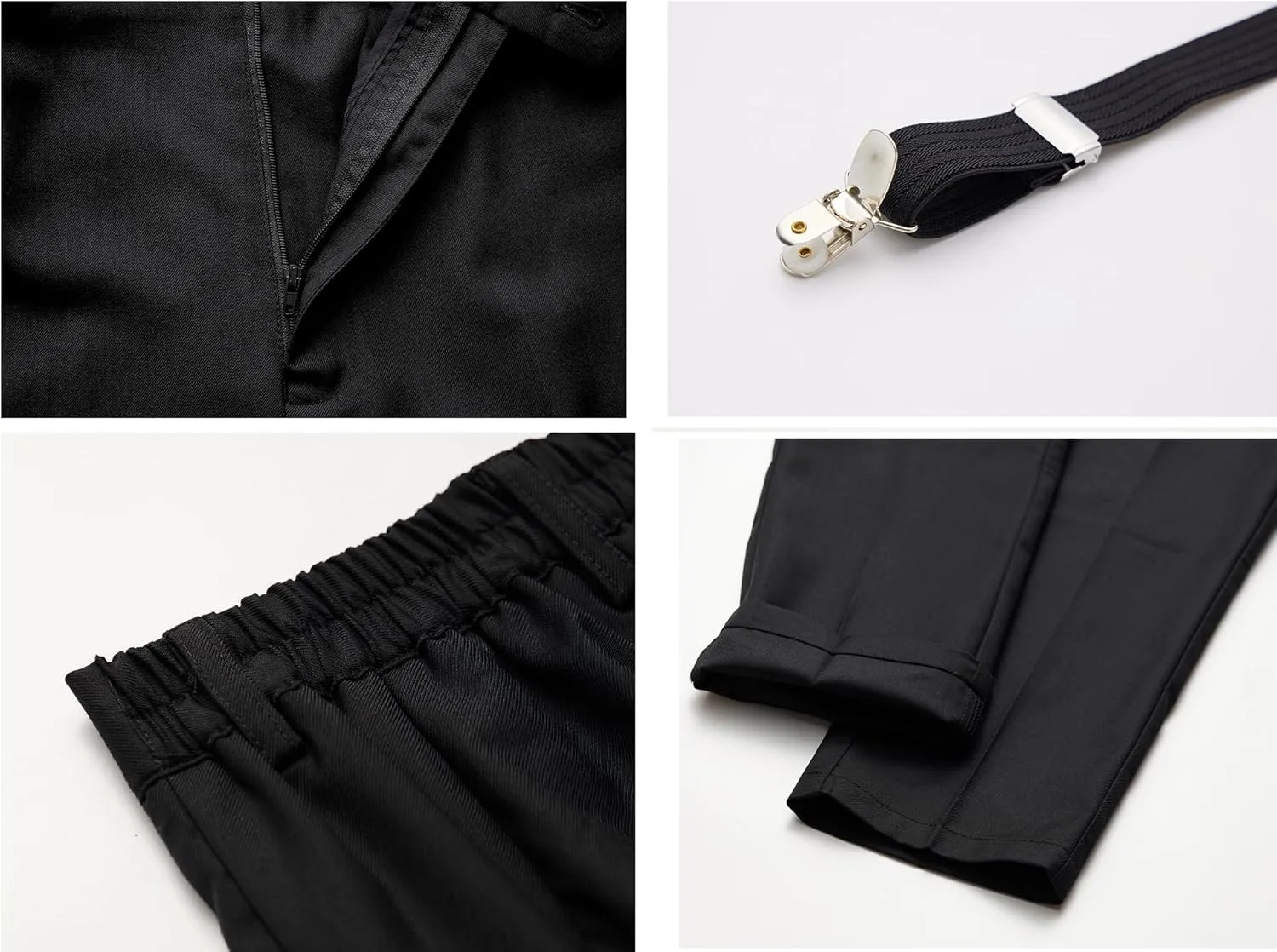 MAGE MALE Boys 3 Pieces Suit Colour Jacquard Slim Fit Jacket Pants Set for Wedding Prom Party Tuxedo with Kids Suspenders