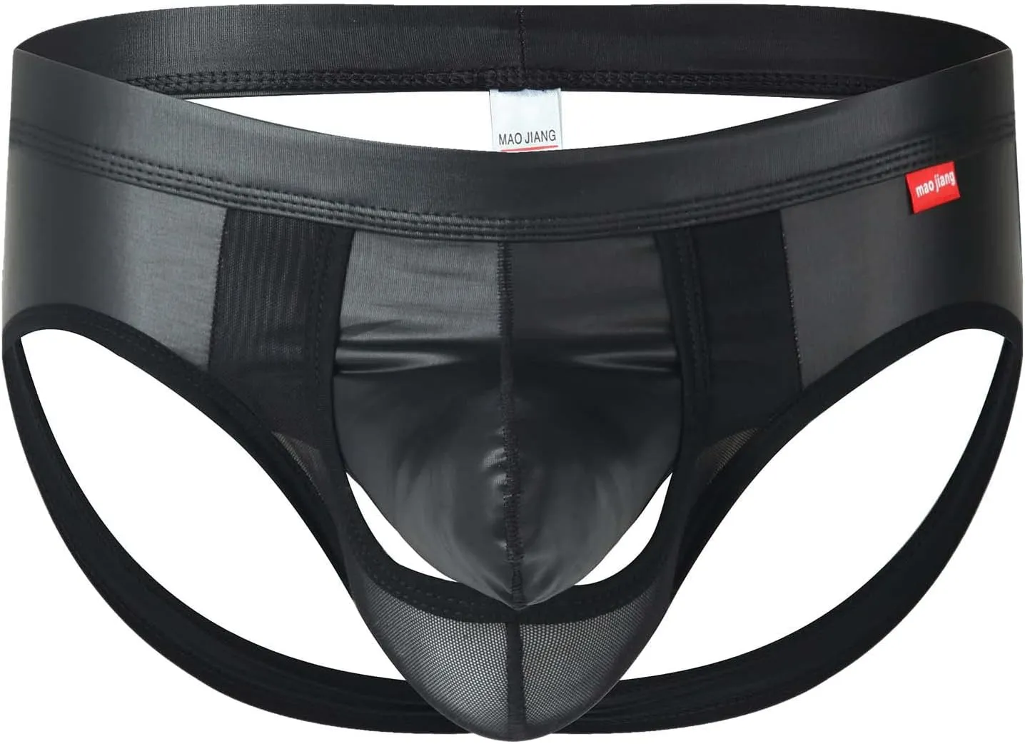 Male Casual Solid Mesh Imitation Leather T Back Underwear Pant Knickers Hole Low Waist Thong Men S Quick Y