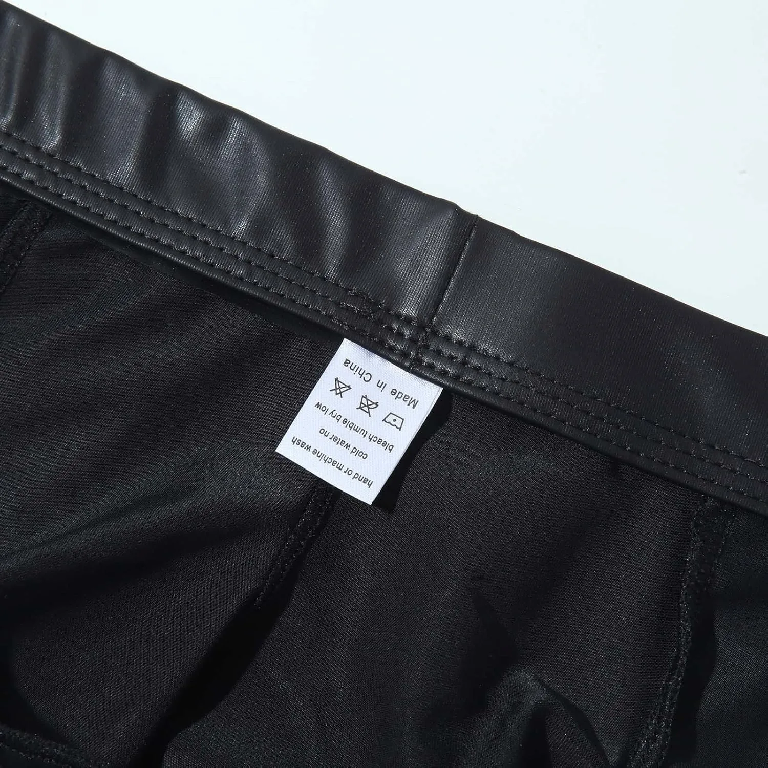 Male Casual Solid Mesh Imitation Leather T Back Underwear Pant Knickers Hole Low Waist Thong Men S Quick Y