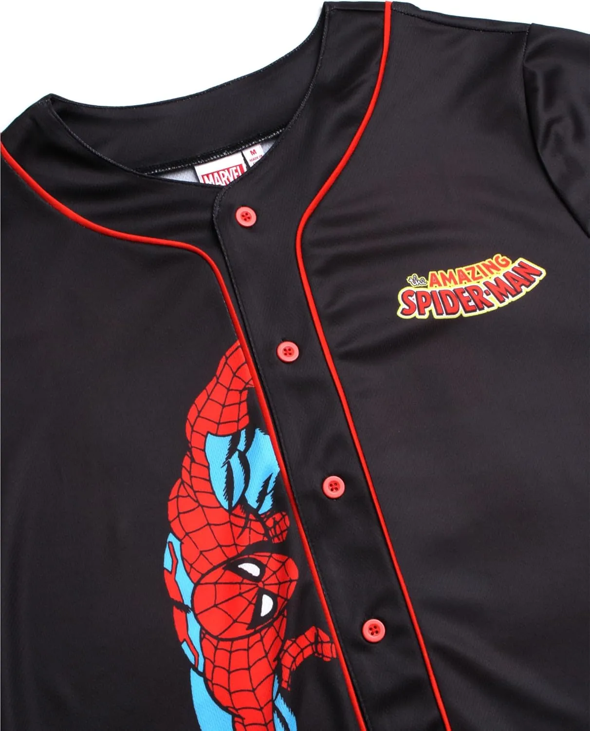 Marvel Womens Baseball Jersey - Spiderman Novelty Fashion Baseball Shirt - Spidey Jersey for Women (Sizes: S-XL)
