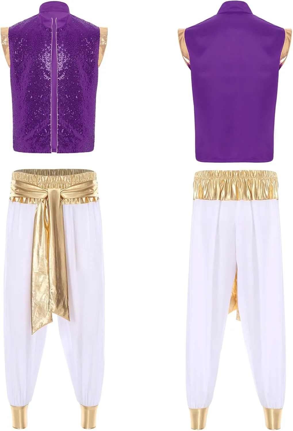 Mens Arab Prince Costume Adult Persian Arabian Arab Fancy Dress Up Vest Tops and Harem Pant