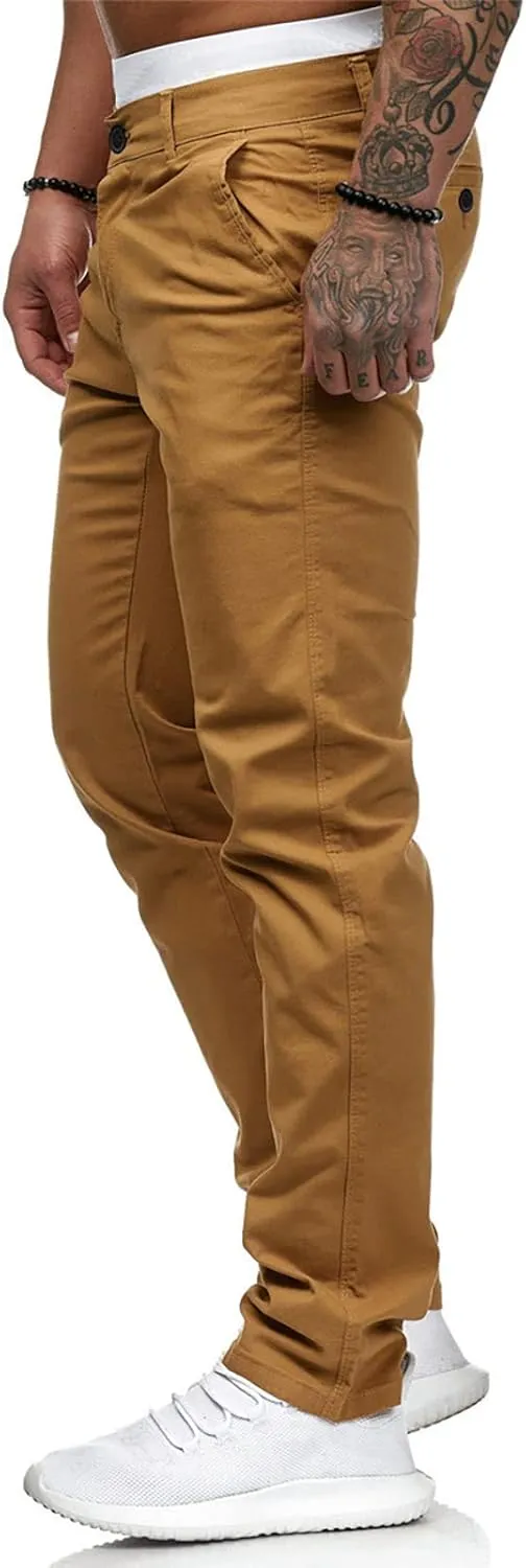 Men's High Waisted Pants Sports Casual Jogging Trousers Lightweight Hiking Work Pants Outdoor Pant Blue Striped