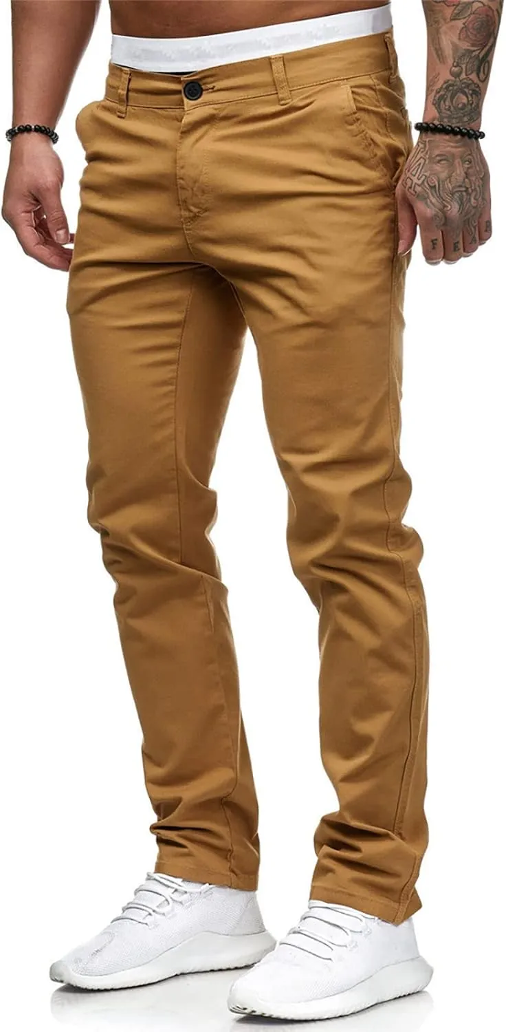 Men's High Waisted Pants Sports Casual Jogging Trousers Lightweight Hiking Work Pants Outdoor Pant Blue Striped