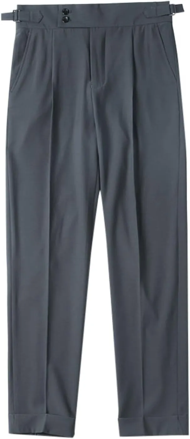 Mens Pants, Mens Dress Pants Straight Drape Feel Classic Solid Color Comfy Loose Summer Slim Fit Casual Suit Pant