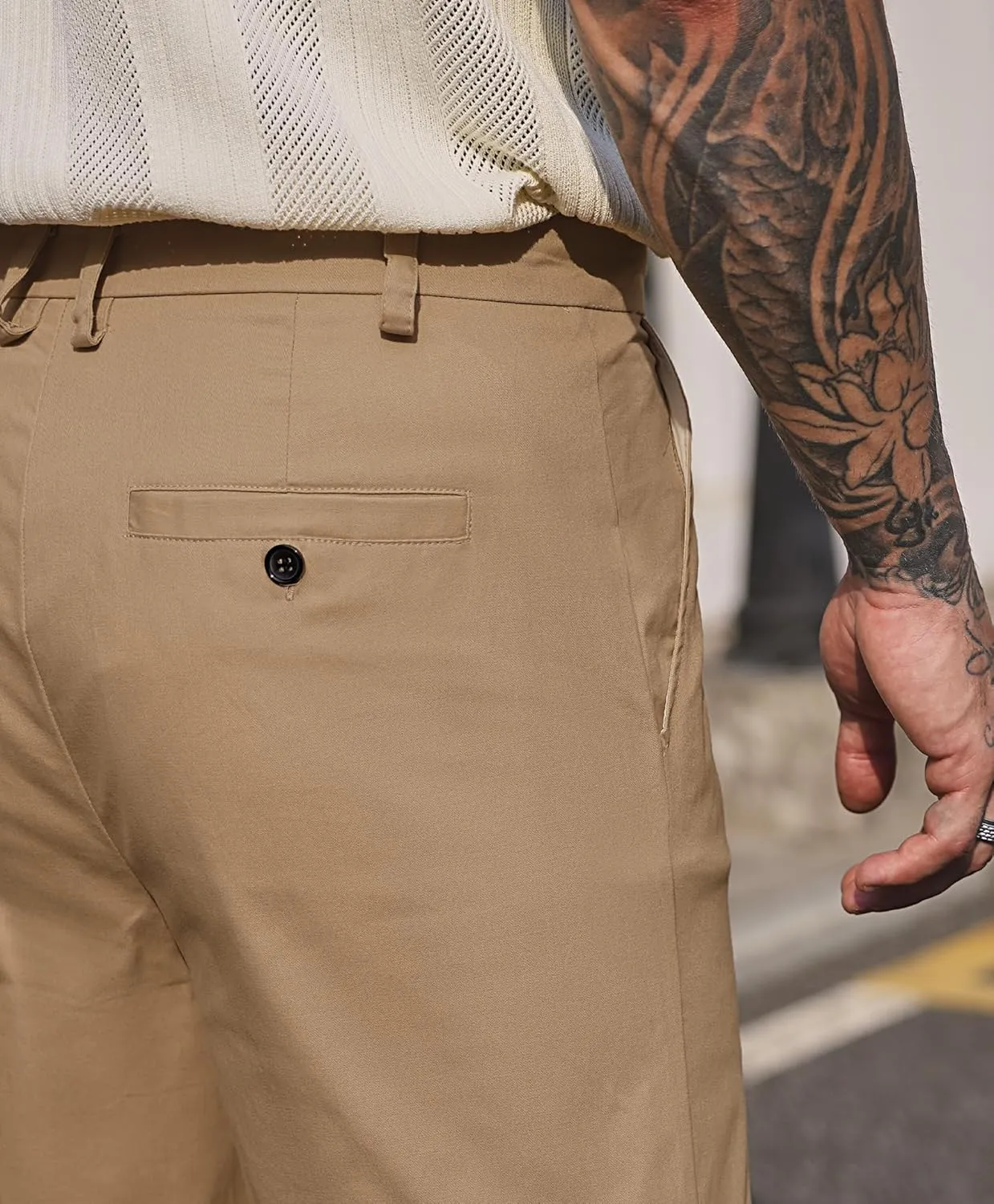 Mens Slim Fit Shorts 6 Inch Cotton Casual Chino with Pocket Vacation Summer Short Pants (S-XXL)