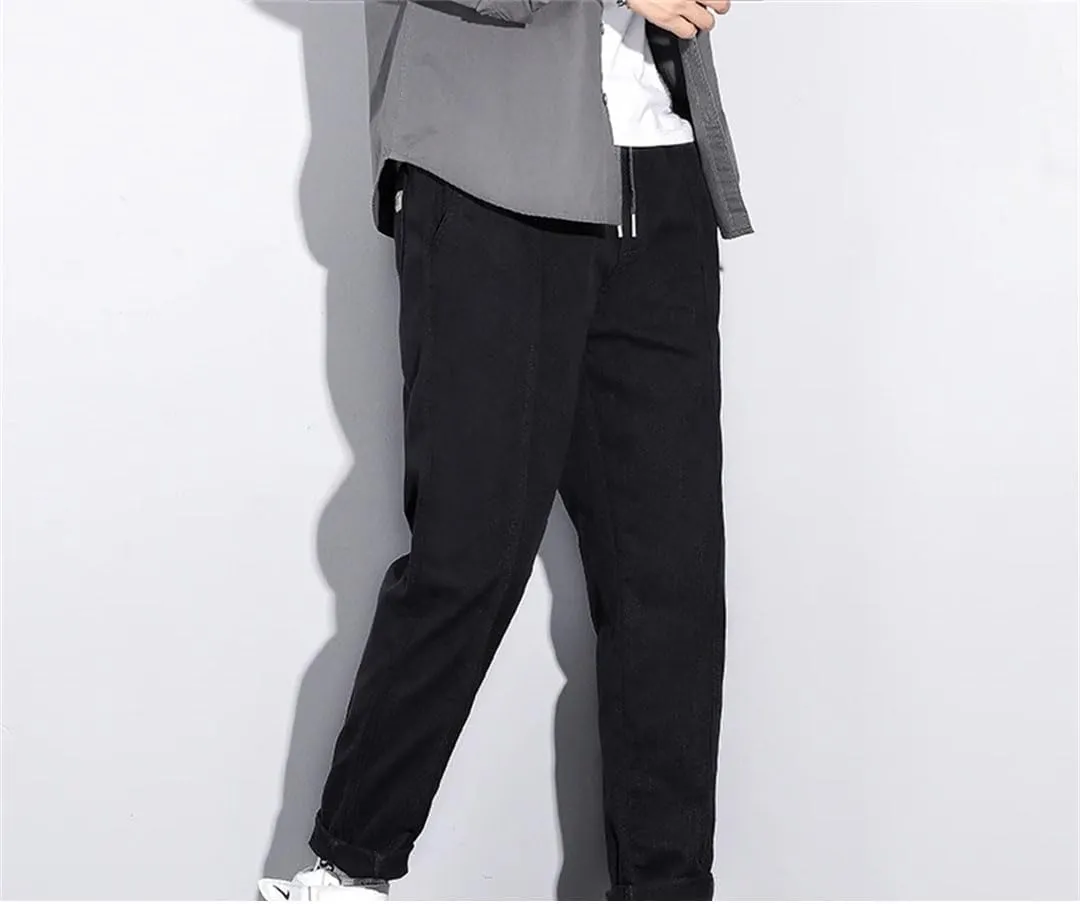 Men's Solid Harem Pants Korean Patch Pocket Cargo Pants Classic Men Thin Streetwear Trousers for