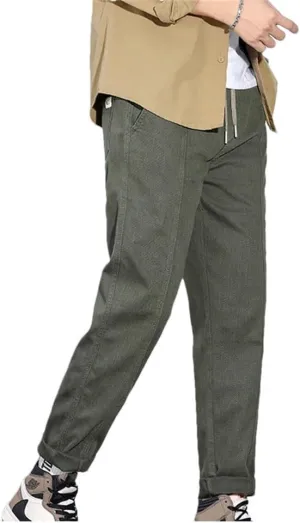 Men's Solid Harem Pants Korean Patch Pocket Cargo Pants Classic Men Thin Streetwear Trousers for