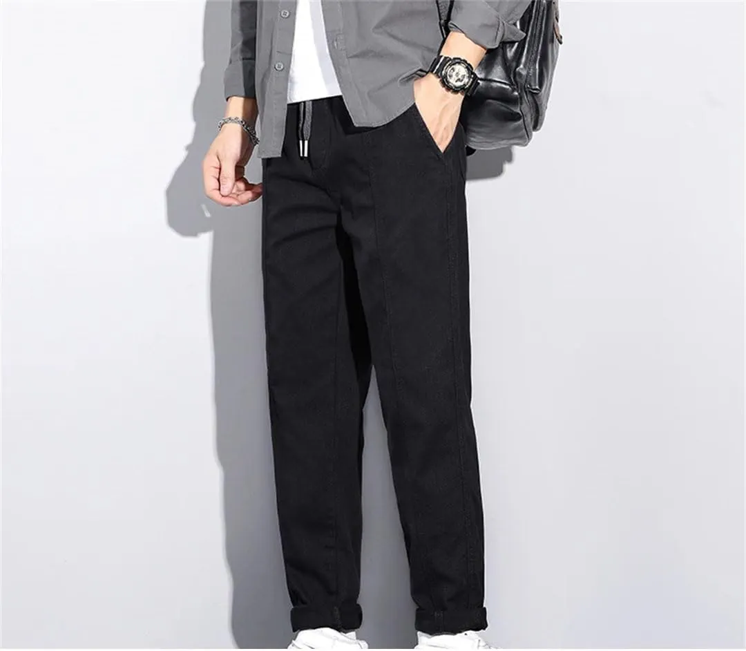 Men's Solid Harem Pants Korean Patch Pocket Cargo Pants Classic Men Thin Streetwear Trousers for