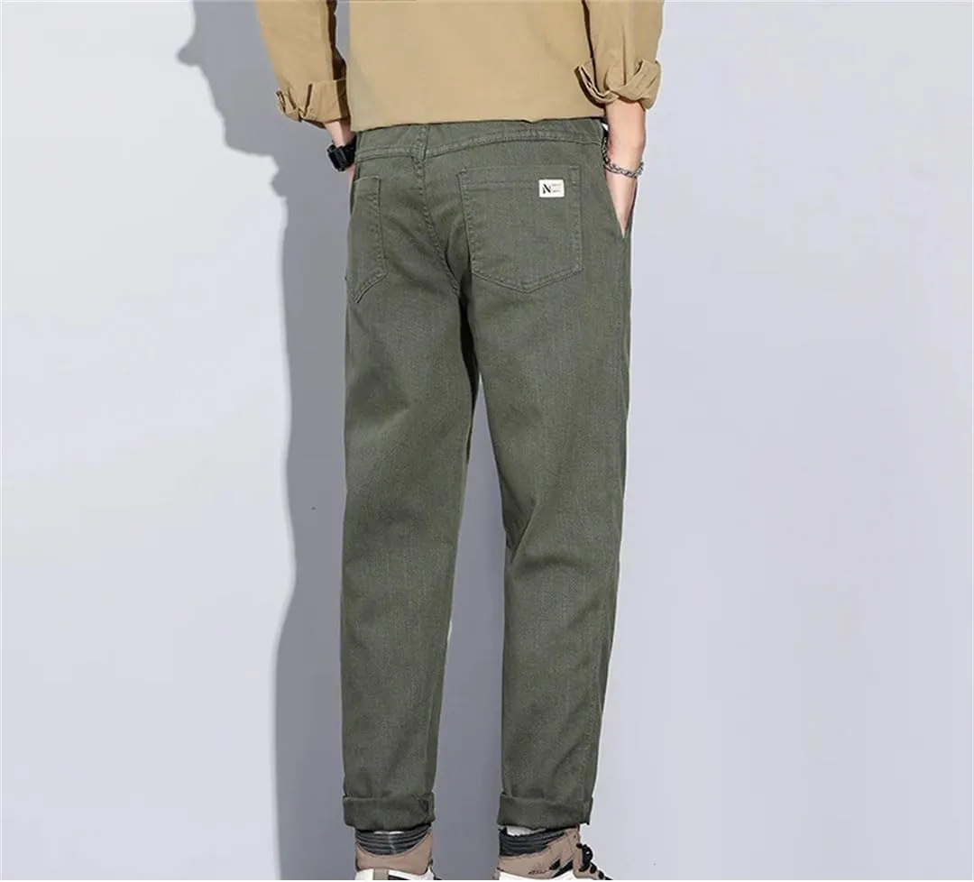 Men's Solid Harem Pants Korean Patch Pocket Cargo Pants Classic Men Thin Streetwear Trousers for