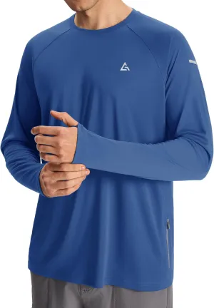Mens Sun Protection Shirts UPF 50  Long Sleeve UV Shirt Rash Guard for Men Quick Dry Swim Fishing Beach Athletic