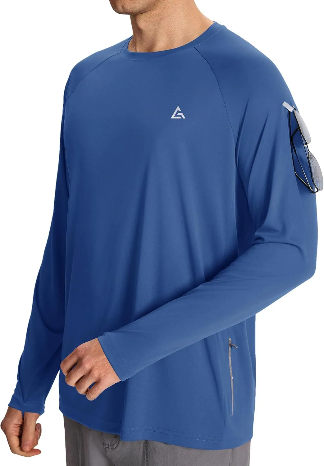 Mens Sun Protection Shirts UPF 50  Long Sleeve UV Shirt Rash Guard for Men Quick Dry Swim Fishing Beach Athletic