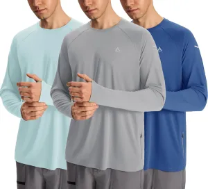 Mens Sun Protection Shirts UPF 50  Long Sleeve UV Shirt Rash Guard for Men Quick Dry Swim Fishing Beach Athletic