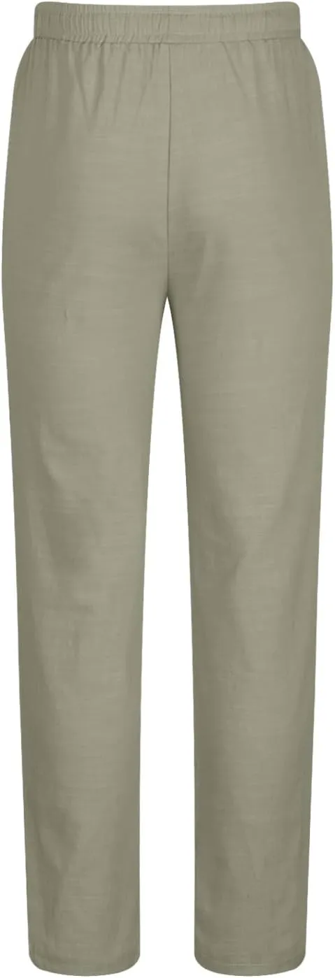 Mens Sweatpants Slim Fit Casual Linen Pants Beach Trousers with Pocket Elastic Waisted Drawstring Baggy Jogger Pants