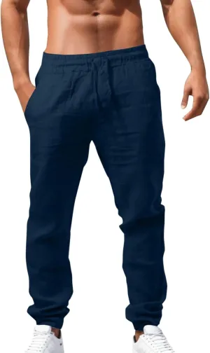 Mens Workout Gym Pant Casual Sweatpants Straight-Leg Joggers Running Hip Hop Y2K Trousers Summer Beach Pants
