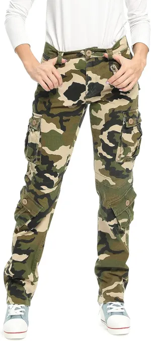 Mesinsefra Women's Cotton Casual Cargo Pants Military Army Tactical Combat Work Trousers with 8 Pockets