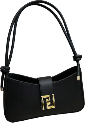 Milumia Women's Buckle Decor Hobo Shoulder Bag Adjustable Strap Crossbody Purse