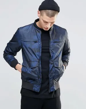 N1SQ Camo Print Bomber Jacket
