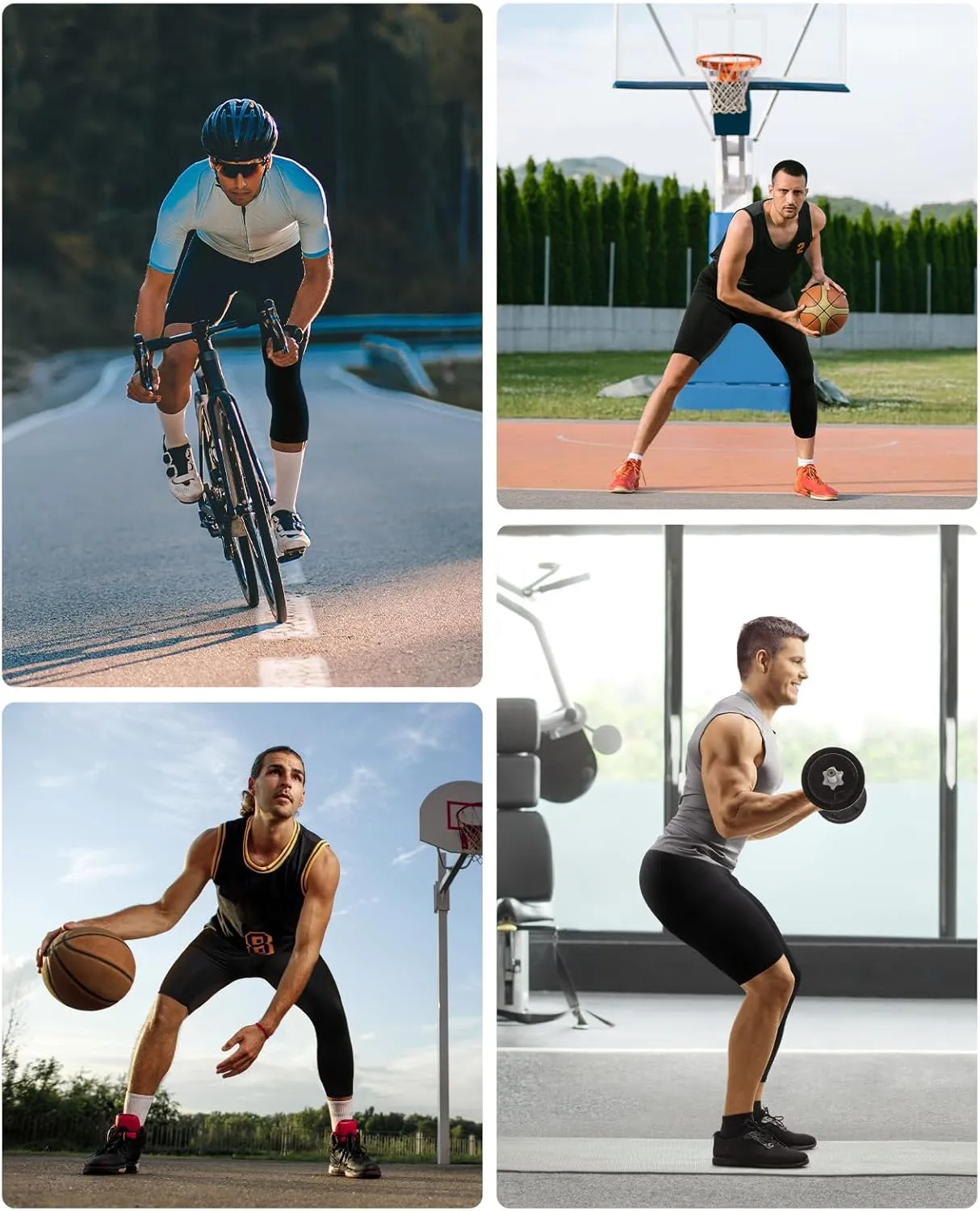 Niksa 1/2 Pack Men's Compression Pants, 3/4 One Leg Compression Tights Men Basketball Leg Sleeve Athletic Base Layer Leggings