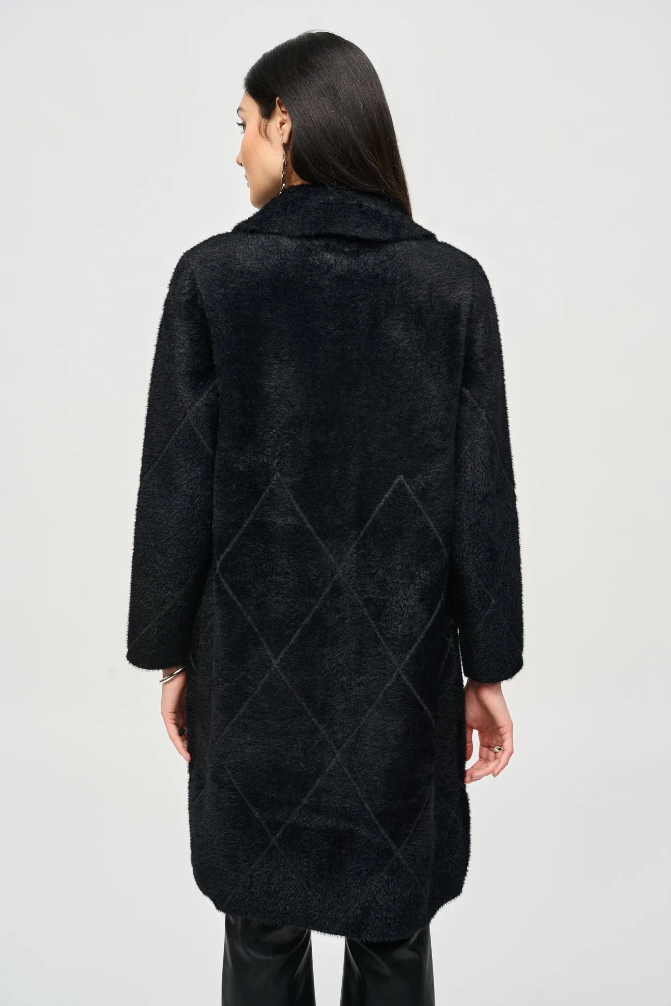 Notched Collared Coat Style 233951  Black