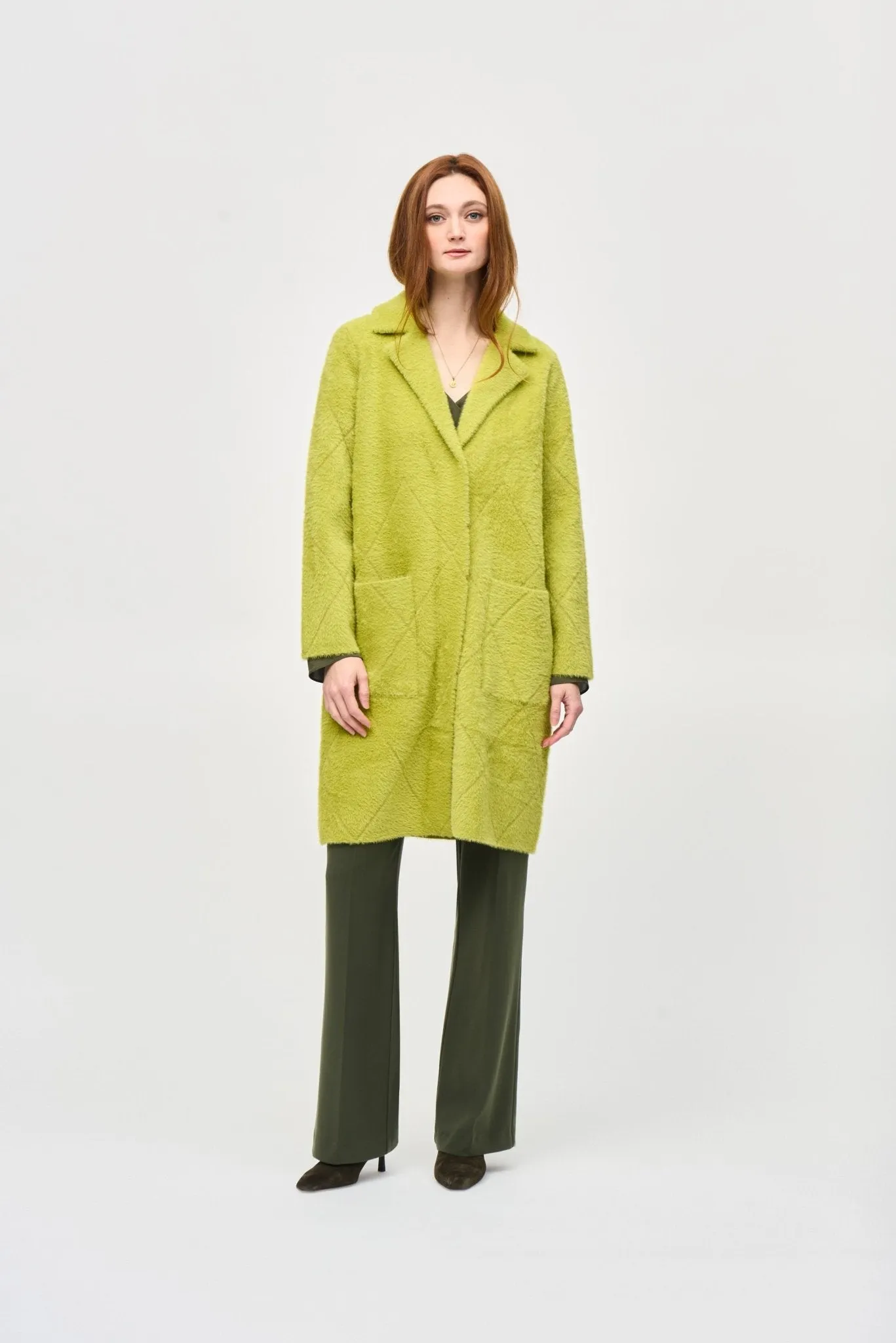 Notched Collared Coat Style 233951  Wasabi