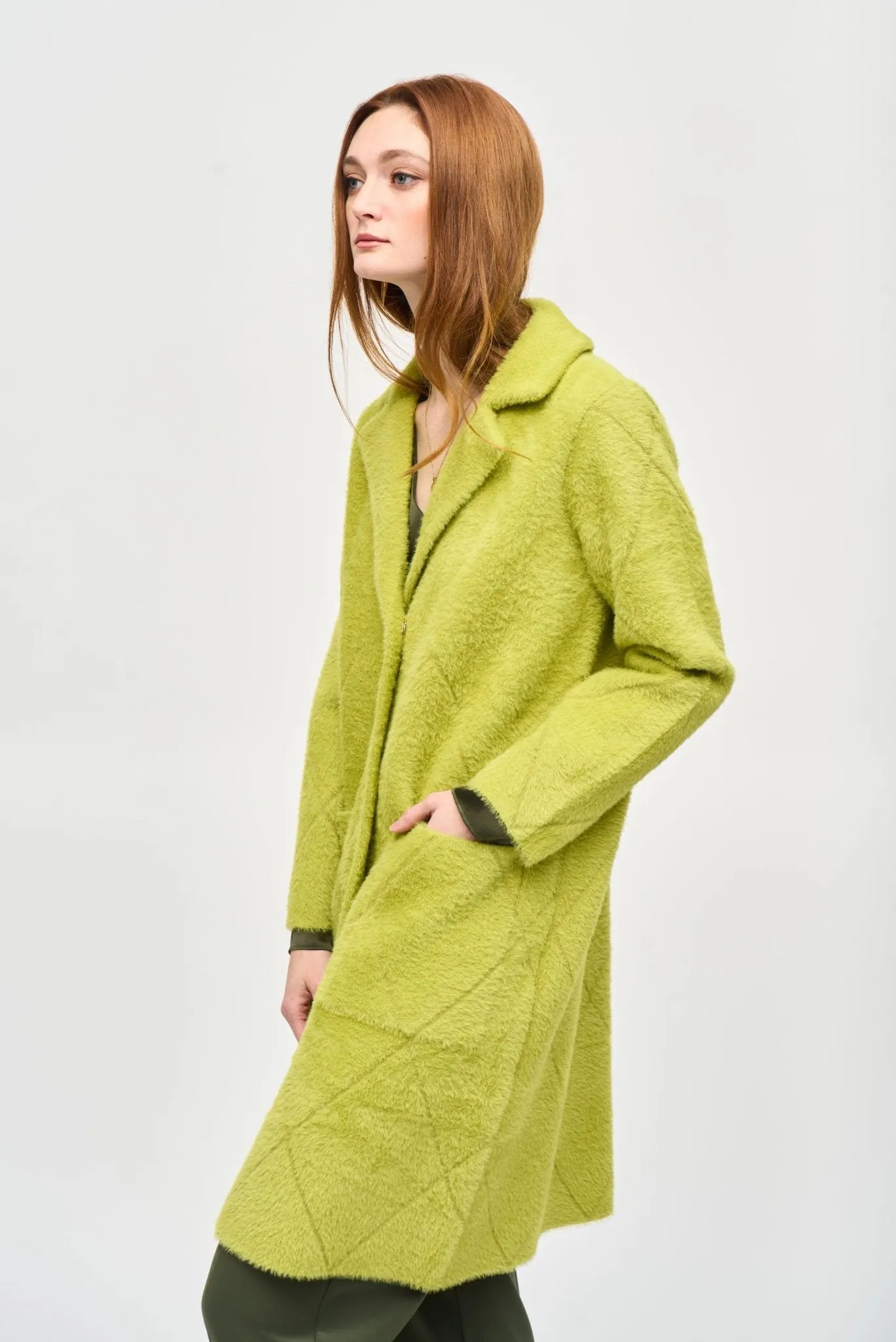 Notched Collared Coat Style 233951  Wasabi