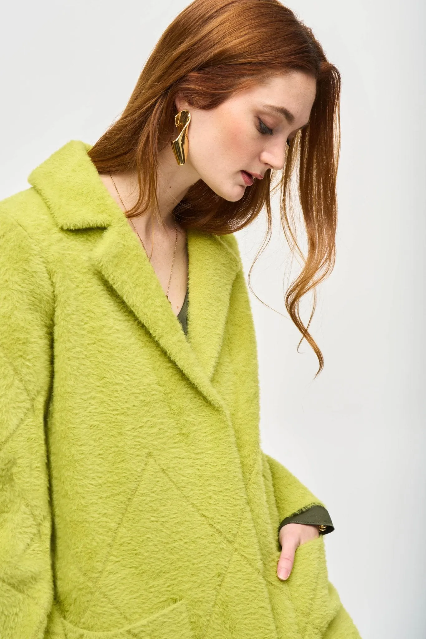 Notched Collared Coat Style 233951  Wasabi