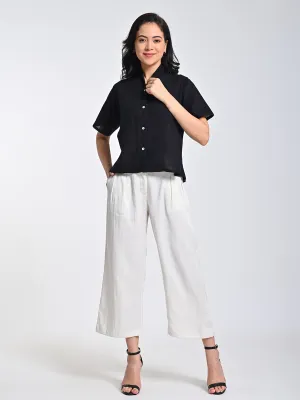 Organic Cotton Wrap Collar Shirt Top