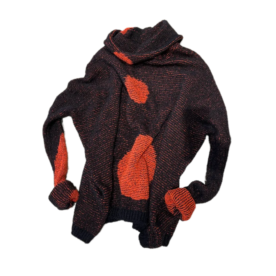 Over size spot sweater (Alpaca) - Merlot / Red