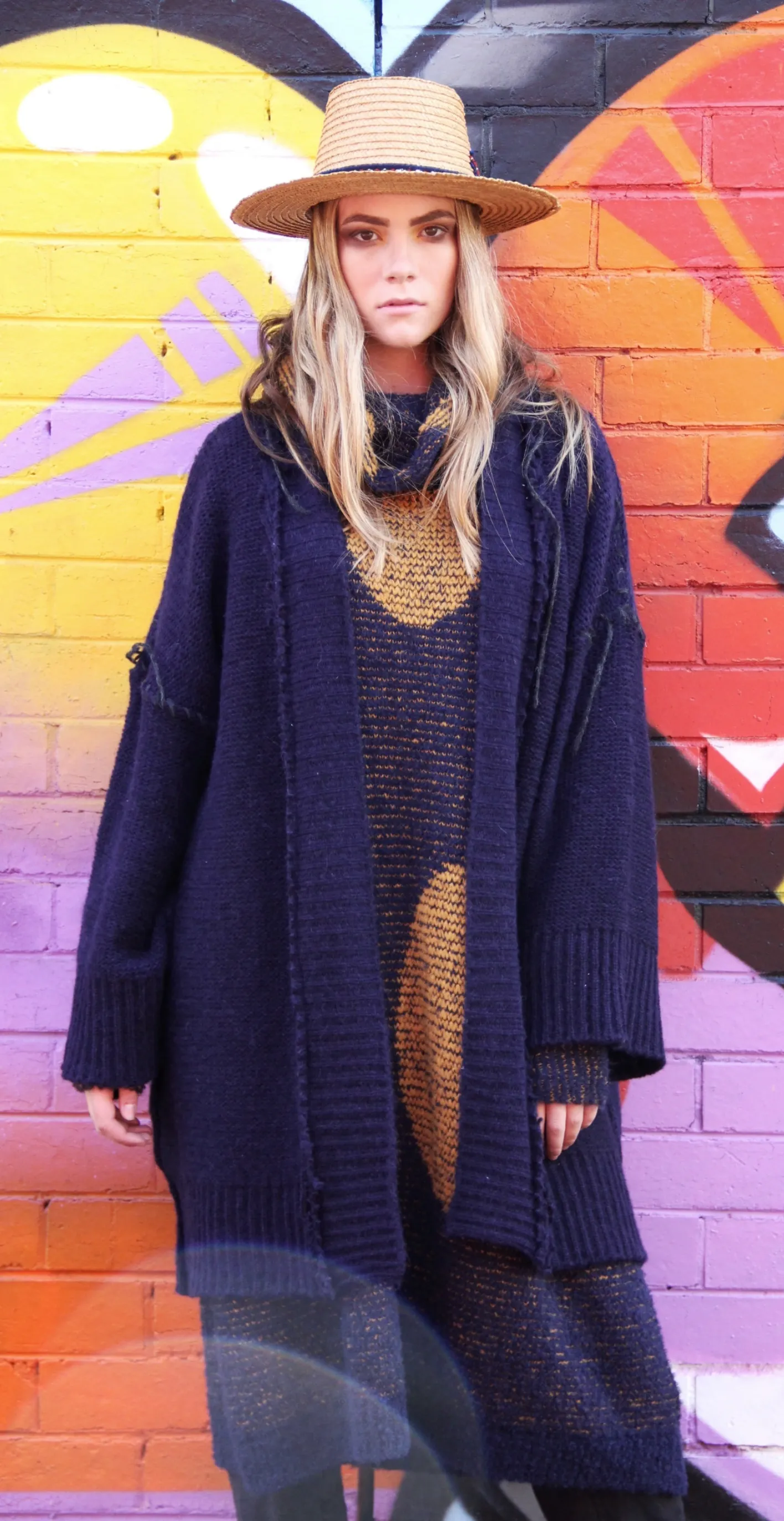 Over size spot sweater (Alpaca) - Merlot / Red