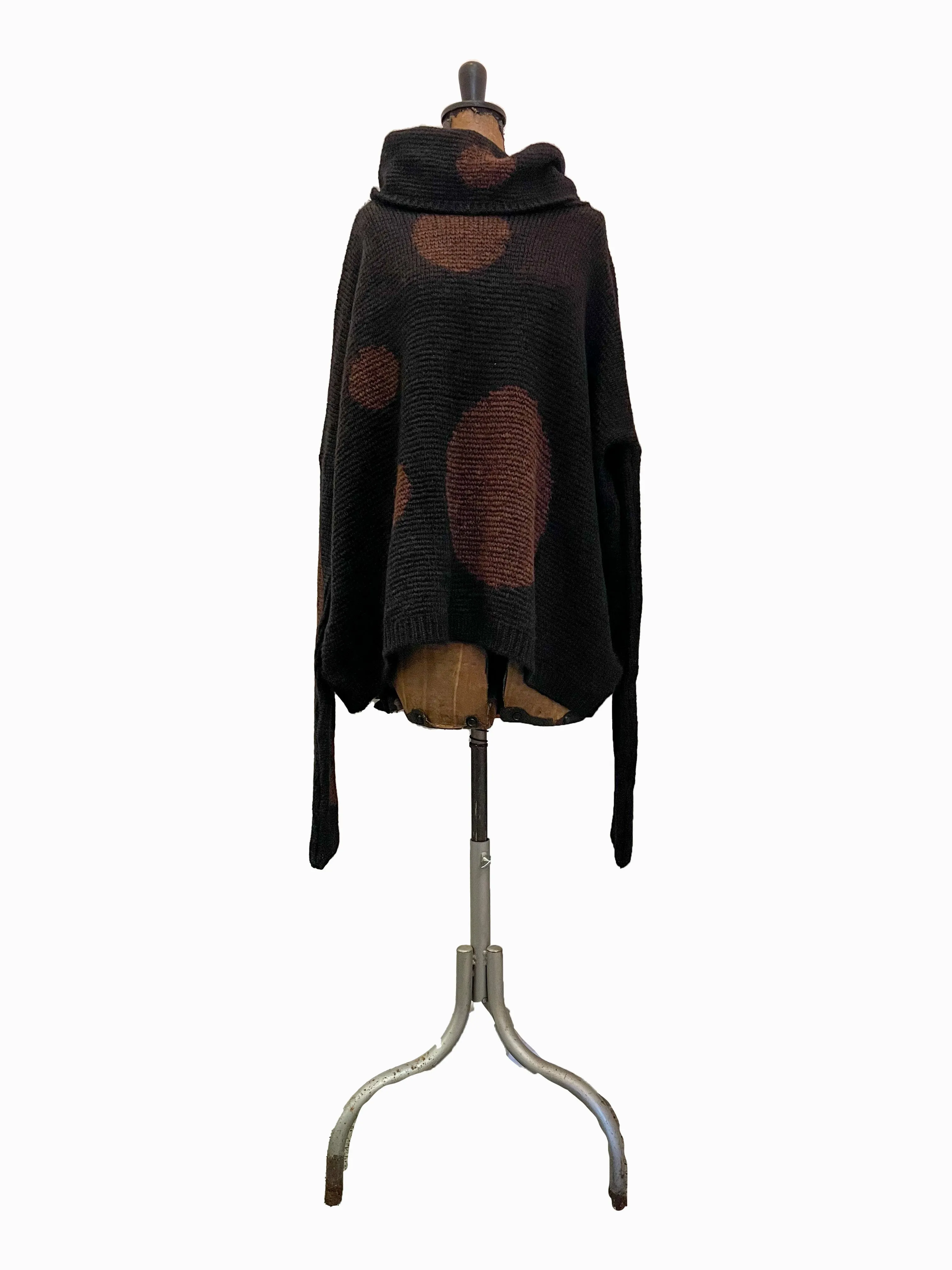 Over size spot sweater (Alpaca) - Merlot / Red