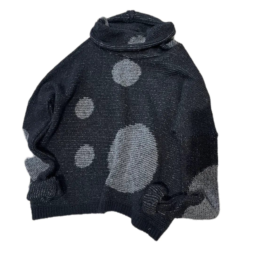 Over size spot sweater (Alpaca) - Merlot / Red