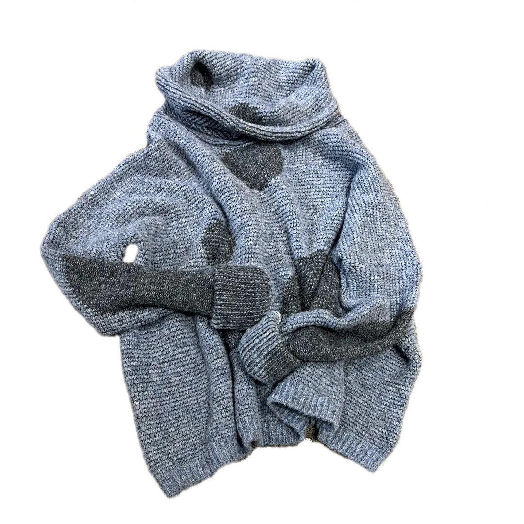 Over size spot sweater (Alpaca) - Merlot / Red