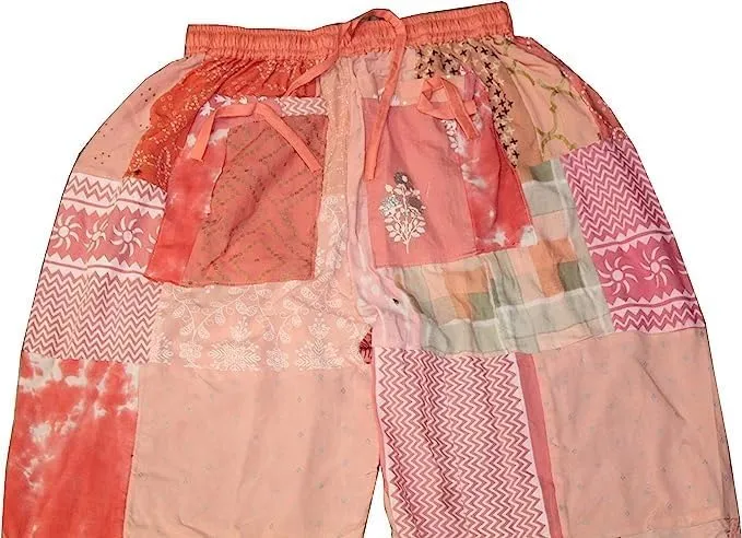 Patchwork Harem Pants with Pockets, Hippie Boho Rayon Harem Pants, Womens Summer Pants, Festival Clothing