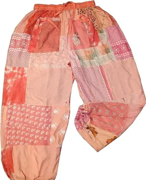 Patchwork Harem Pants with Pockets, Hippie Boho Rayon Harem Pants, Womens Summer Pants, Festival Clothing