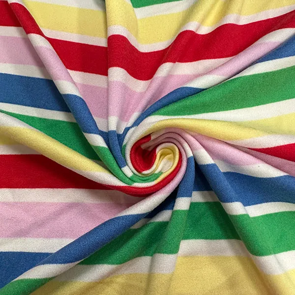 Rainbow Print Double Brushed Jersey Knit Fabric