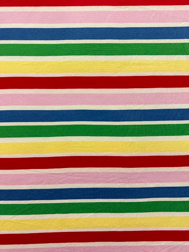 Rainbow Print Double Brushed Jersey Knit Fabric