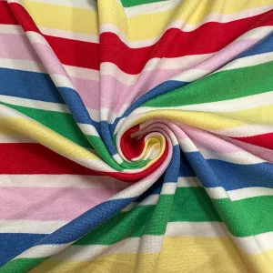 Rainbow Print Double Brushed Jersey Knit Fabric