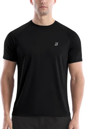 Roadbox Men's Rash Guard Short Sleeve, UPF 50  UV Sun Protection Swim Shirts, Quick Dry Lightweight Water Surf Beach T-Shirt